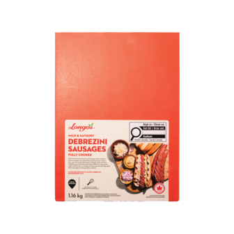 Longo&rsquo;s Debrezini Sausages red box package